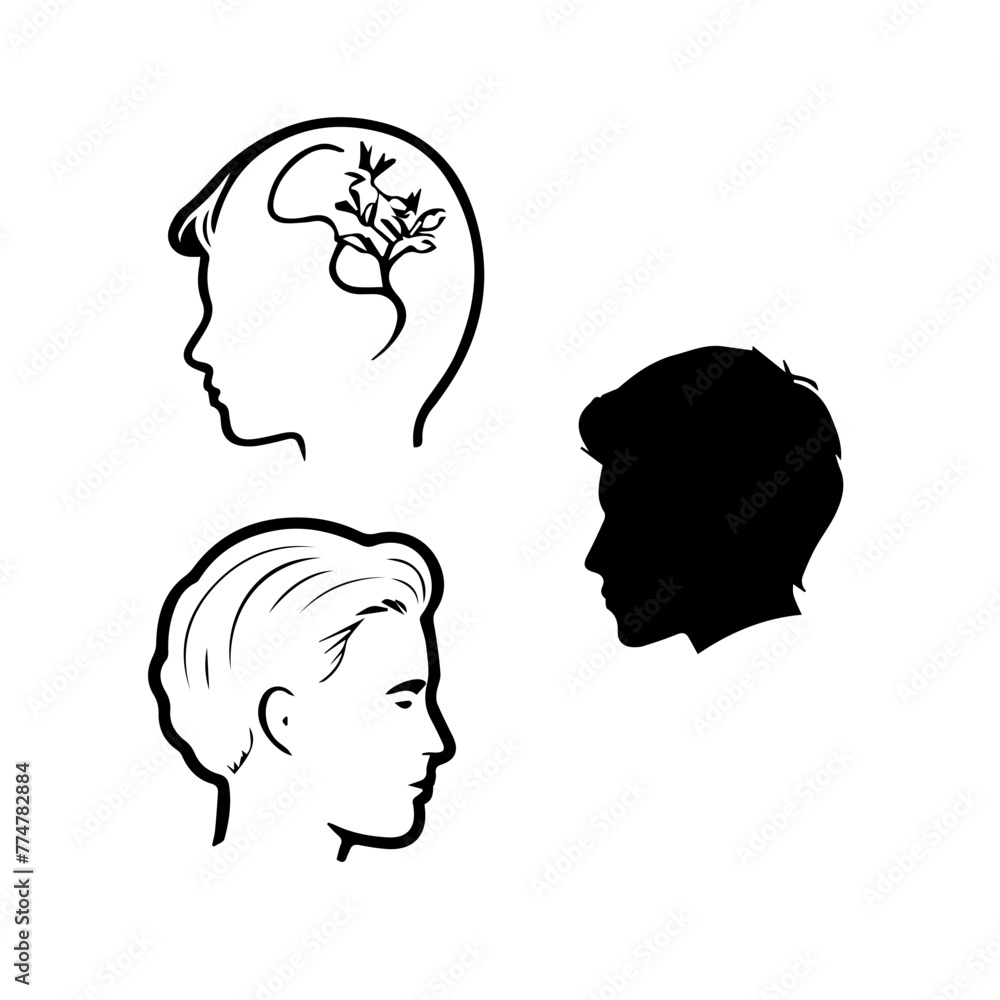 human head vector design icon illustration