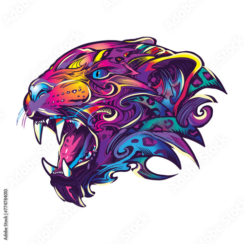 Fantasy tiger face for t-shirt (ID: 774784010)