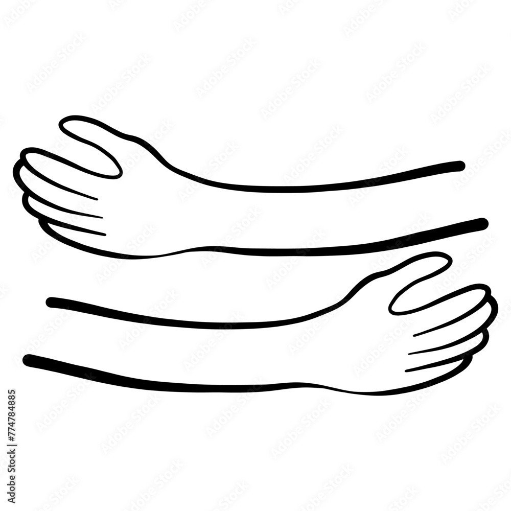 Doodle sketch style of hug gesture vector illustration for concept design. Doodle sketch style of hug gesture vector illustration for concept design.