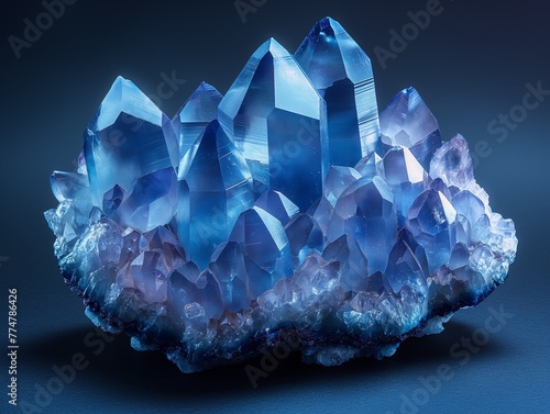 transparent crystal gem, gemstone isolated, Pure Quartz Crystal cluster