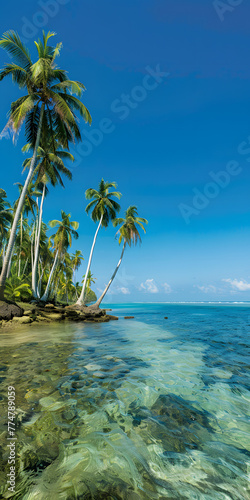 Praia Tropical de   guas Azuis Claras