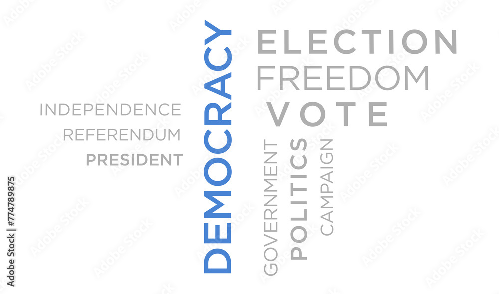 Democracy kinetic text abstract concept illustration Democracy kinetic text abstract concept illustration