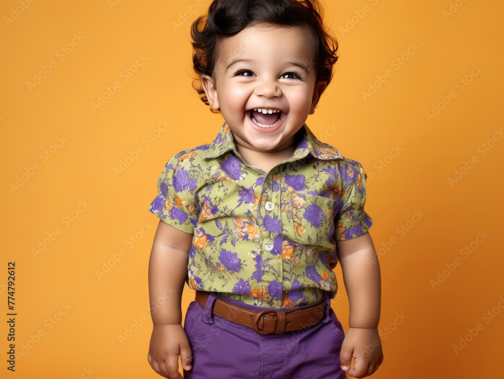 Little Girl Smiling and Wearing Purple Pants Little Girl Smiling and Wearing Purple Pants