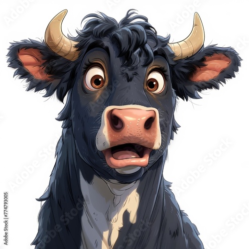 Funny looking cow illustrat...