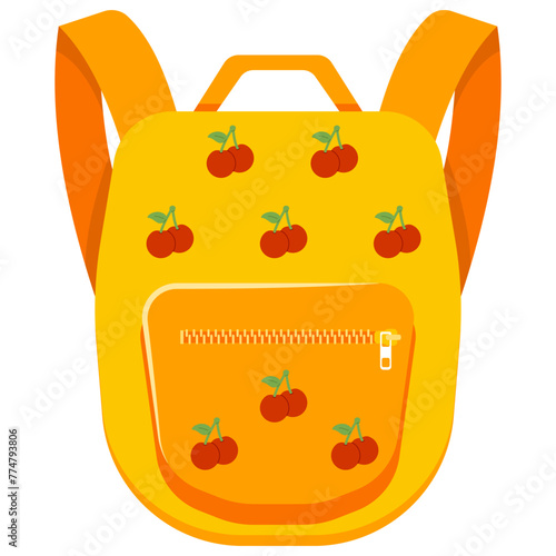 Baby diaper bag backpack vector cartoon illustration isolated on a white background.