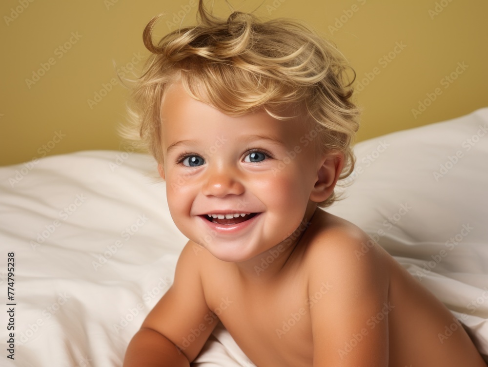 Little Boy Laying Down on Bed Little Boy Laying Down on Bed