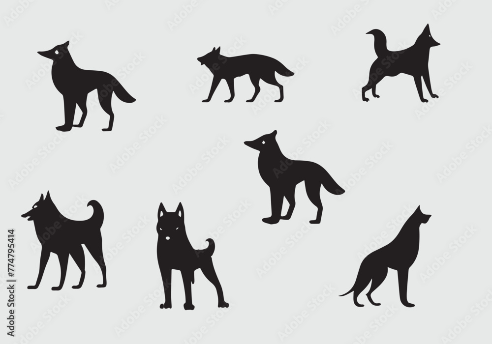 Wolfdog minimal icon illustration design