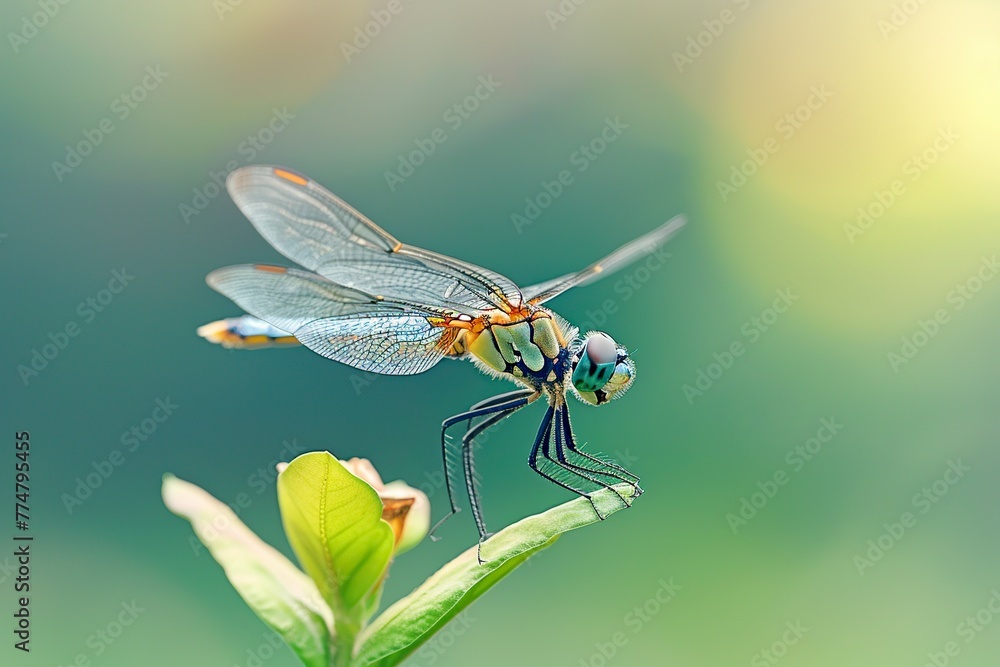 Skimmer Dragonfly Perched on Flower Skimmer Dragonfly Perched on Flower