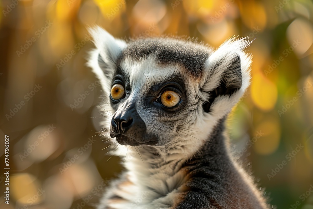 Obraz premium Close Up of a Ring-Tailed Lemur