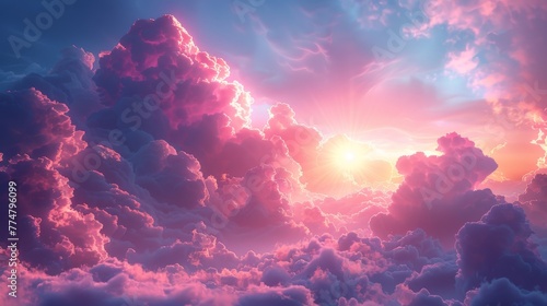 A vibrant, painterly sky texture at dawn, capturing the soft pastel hues and the sense of hope and adventure that dawns created with Generative AI Technology