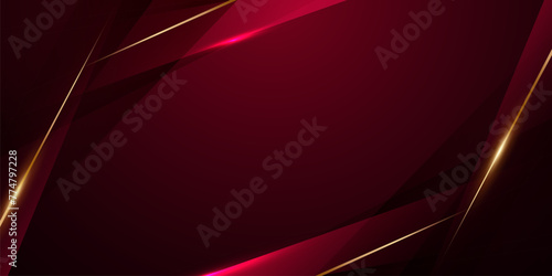 Abstract background design modern red and gold geometric elements vector illustration