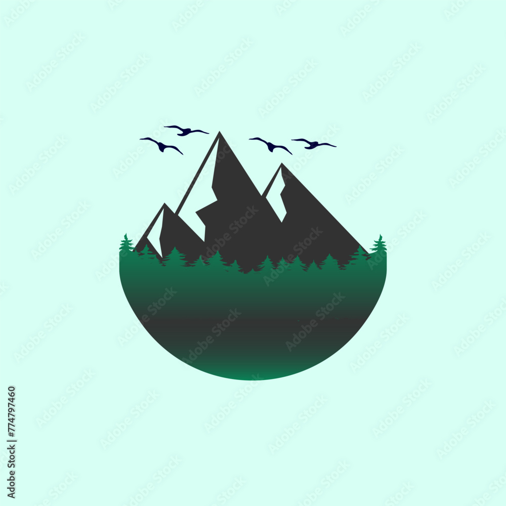 Mountain logo Illustration vector graphic of template Mountain logo Illustration vector graphic of template