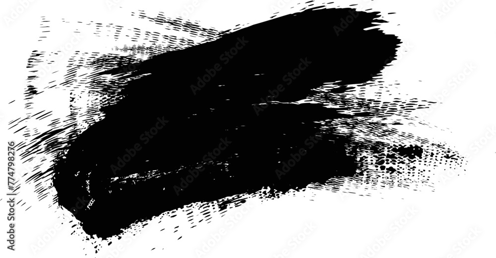 Naklejka premium Grunge Paint stripe . Vector brush Stroke . Distressed line banner . Black isolated paintbrush collection . Modern Textured shape . Dry border in Black 