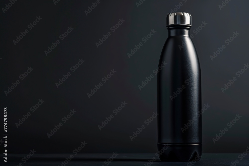 Stainless Steel Water Bottle on Table Stainless Steel Water Bottle on Table