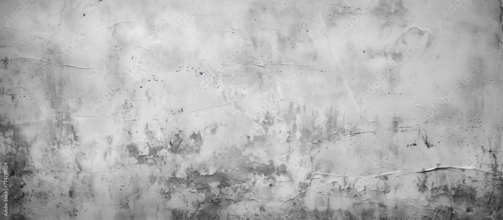 Fototapeta premium Full frame shot capturing a detailed black and white photograph of a textured wall, showing intricate patterns