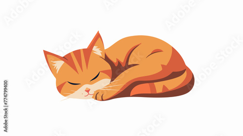 Fototapeta Naklejka Na Ścianę i Meble -  Cat sleep icon logo illustration flat vector isolated