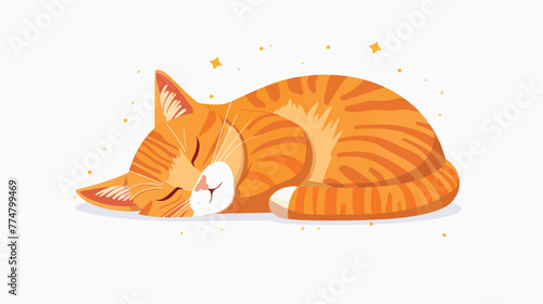 Fototapeta Naklejka Na Ścianę i Meble -  Cat sleep icon logo illustration flat vector isolated