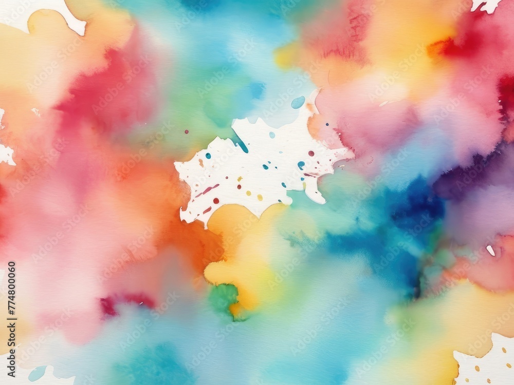 Colorful Rainbow watercolor background - abstract texture