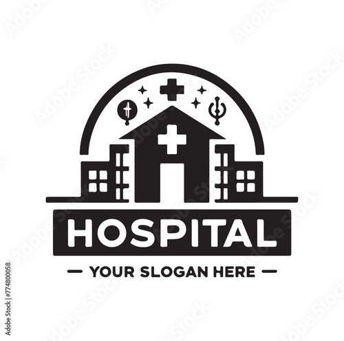 hospital logo design vector illustration