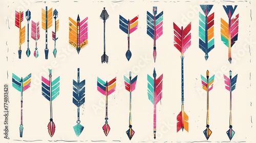 Artistic Arrow Collection - Hand-Drawn and Colored Vector