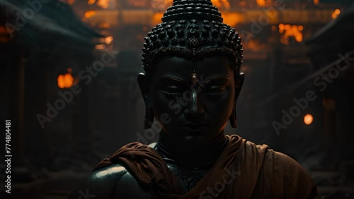 服を着た仏陀像,Generative AI  photo