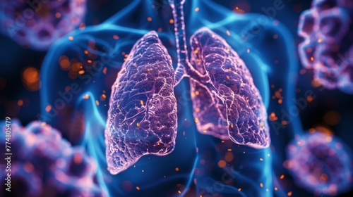 Characterized by aberrant growth, lung cancer cells evade normal regulatory mechanisms, metastasizing to distant sites and compromising pulmonary function.
 photo