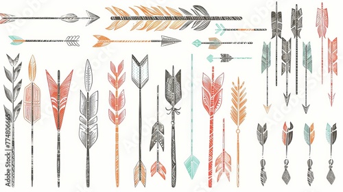 Diverse Arrows - Hand-Drawn Vector Set on White Background