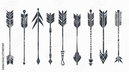 Hand-Drawn Arrow Set - Black Dotted Vector Collection