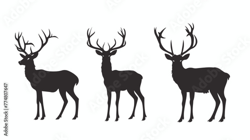 Deer silhouette vector illustration flat vector isolated