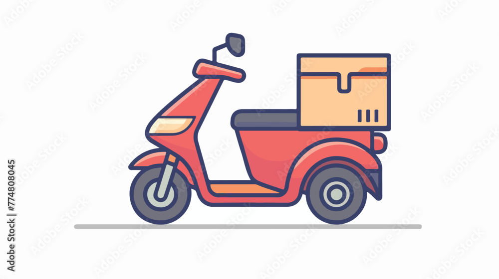 Delivery vector glyph color icon flat vector isolated