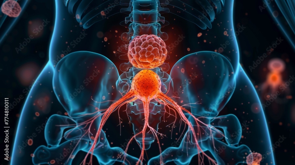 A precise diagram illustrating the anatomical structure of the prostate ...