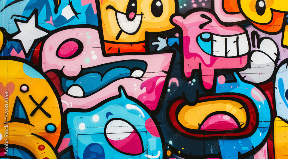 Obraz premium colorful graffiti on wall