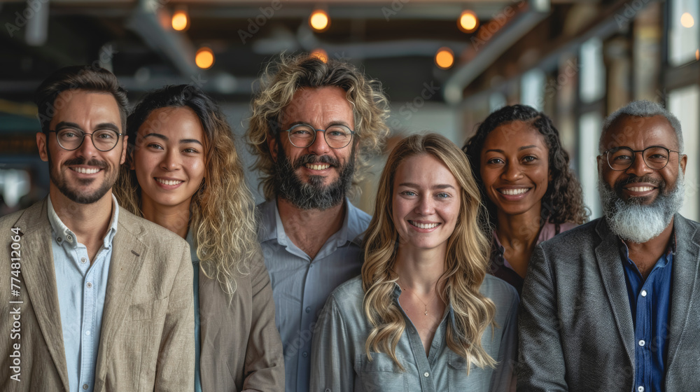 Obraz premium Portrait of a successful business team looking at the camera and smiling.
