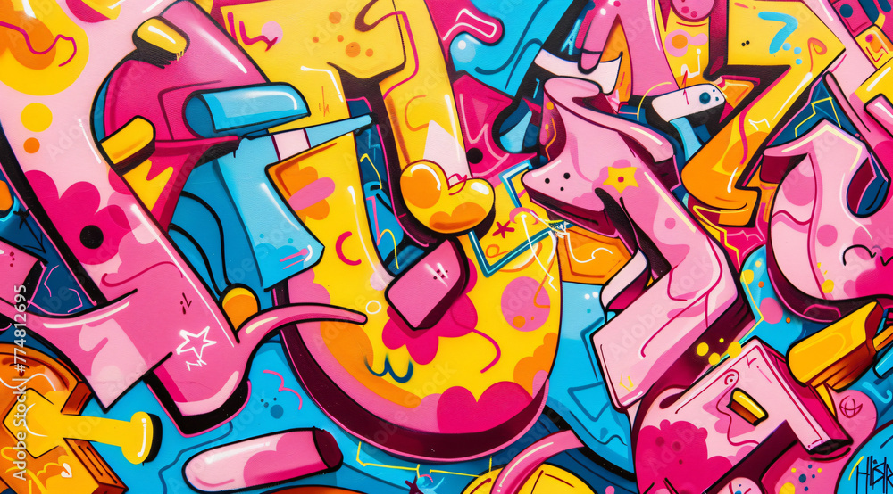 Obraz premium colorful graffiti on wall