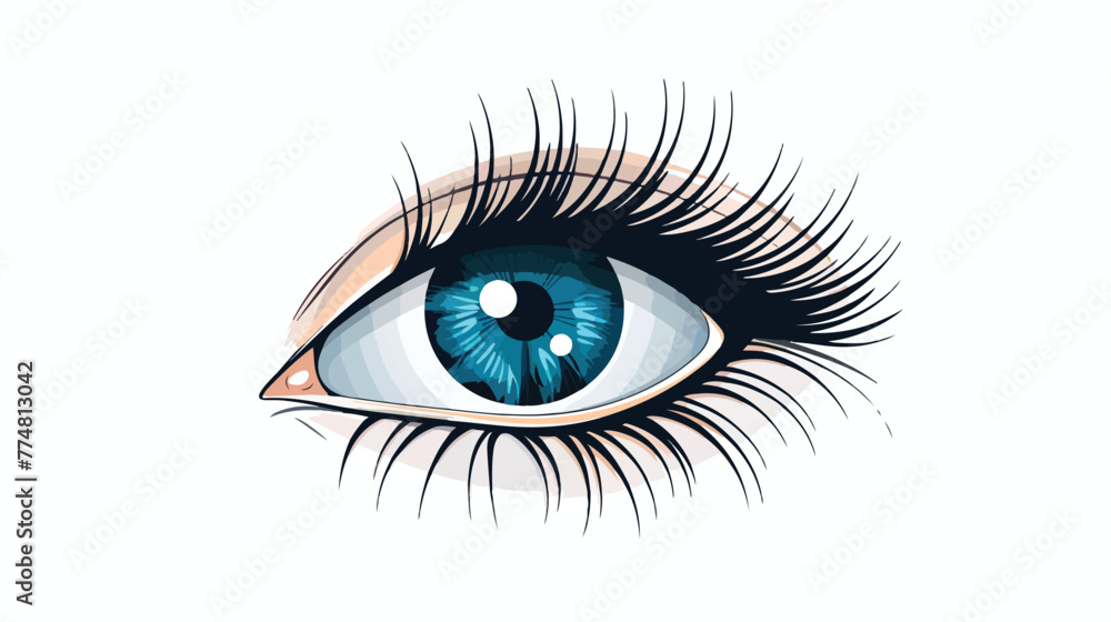 Eye icon image flat vector isolated on white background