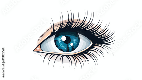 Eye icon image flat vector isolated on white background