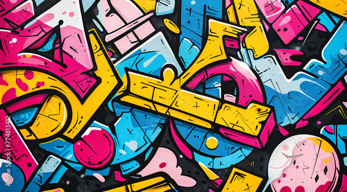Wallpaper Mural colorful graffiti on wall Torontodigital.ca
