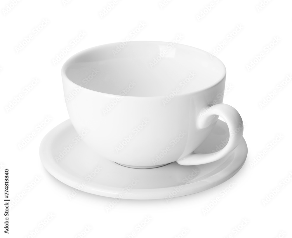 Ceramic cup and saucer isolated on white Ceramic cup and saucer isolated on white
