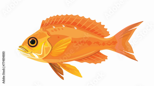 Fish flat vector isolated on white background 