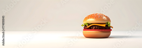 Paneer Tikka Kabab in red sauce,Burger 3D model.