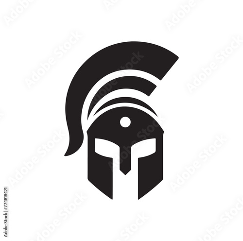 Greek warrior Spartan helmet vector illustration