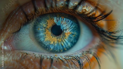 Dive into the intricate world of the human eye with an extreme macro capture, revealing the mesmerizing details unseen by the naked eye.
 photo