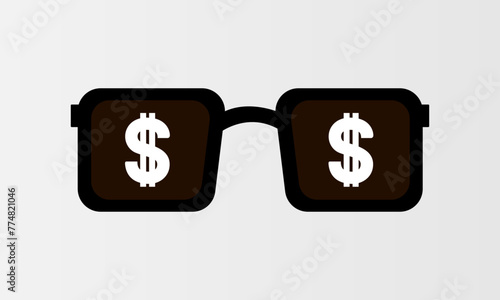 Cool Sunglass Dollar Sign Logo Vector Design