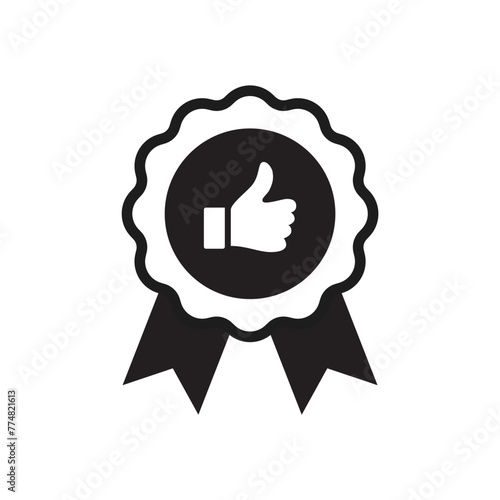 Recommended sticker label. Recommendation tag. Vector illustration.