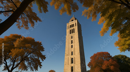 Ames, IA, USA - 10.1.2023: Campanile on central campus of Iowa State University.generative.ai