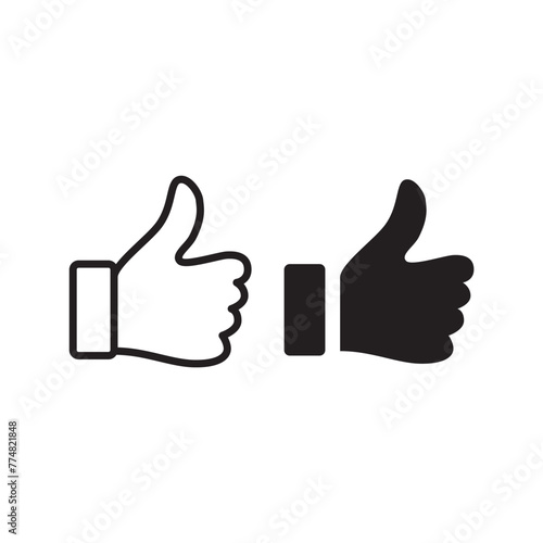 Thumbs up flat icon for apps and websites