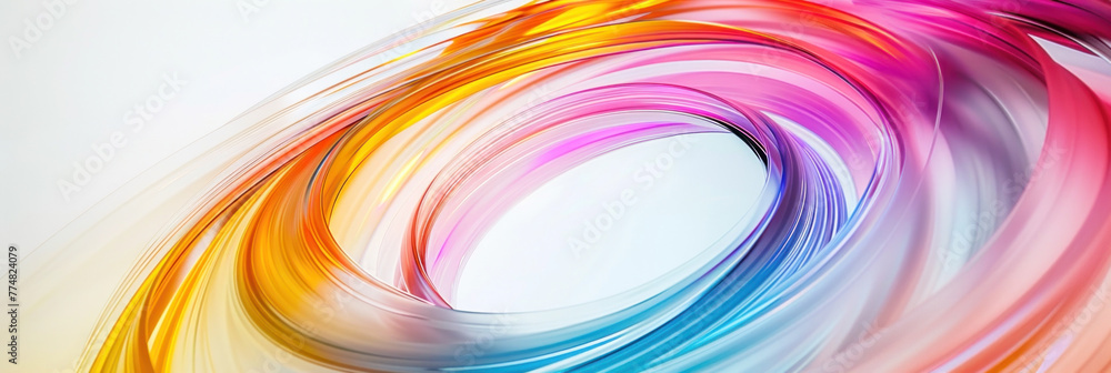Colorful swirl on white background, banner Colorful swirl on white background, banner