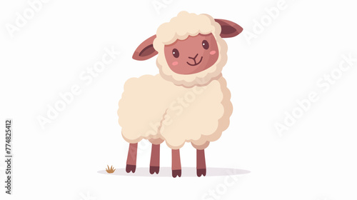Lamb isolated on white background flat v