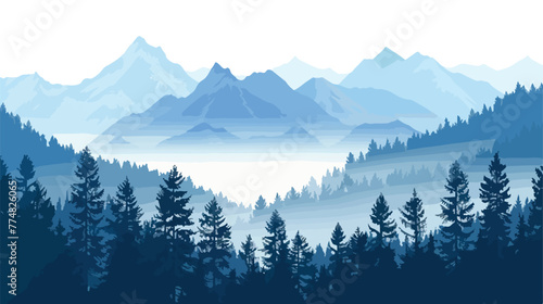 Realistic mountain landscape