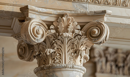 classical column's ornate capital, Generative AI